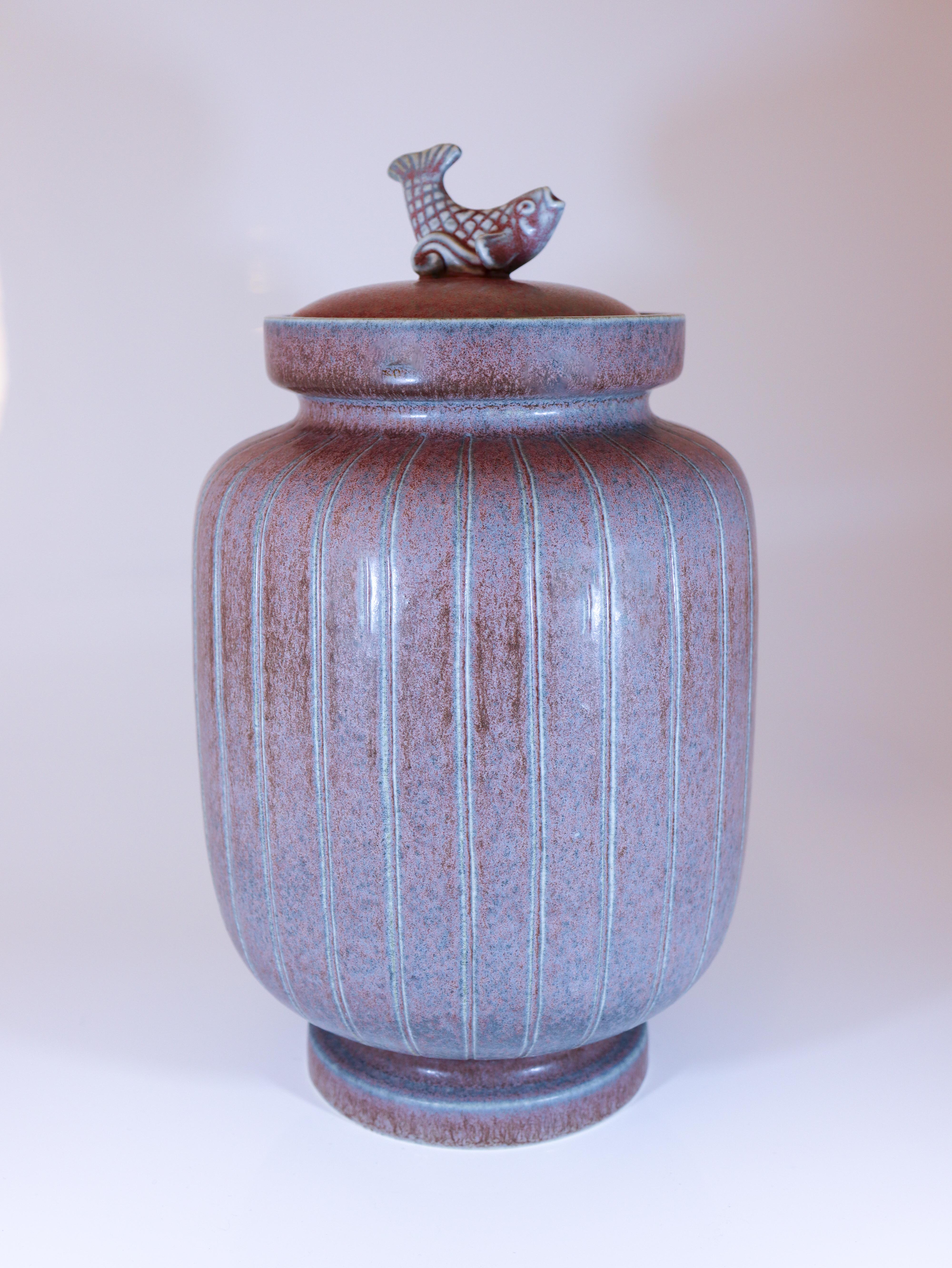 20th Century Large and Very Rare Purple Urn Gunnar Nylund - Rörstrand - Scandinavian Modern For Sale