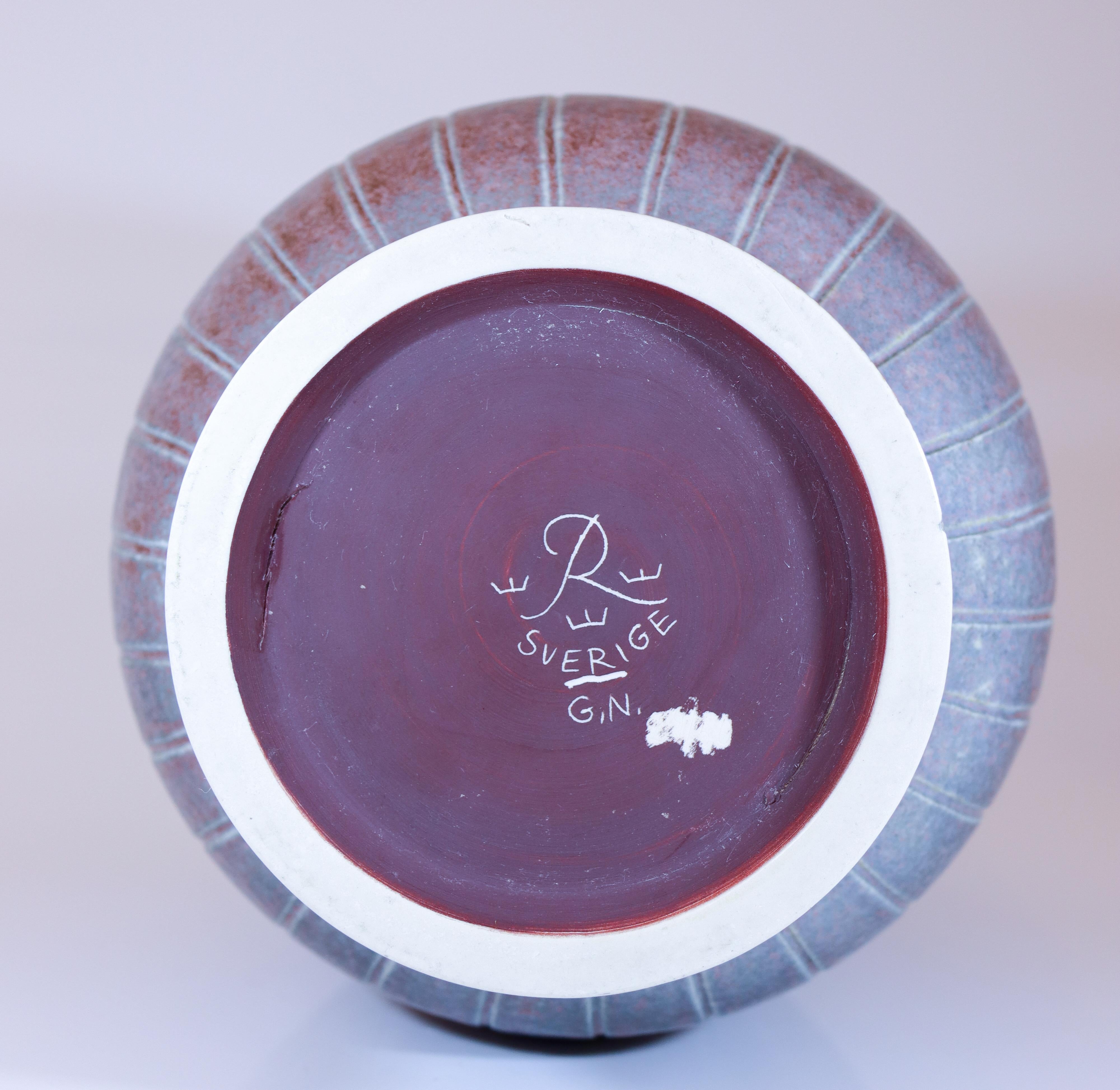 Ceramic Large and Very Rare Purple Urn Gunnar Nylund - Rörstrand - Scandinavian Modern For Sale