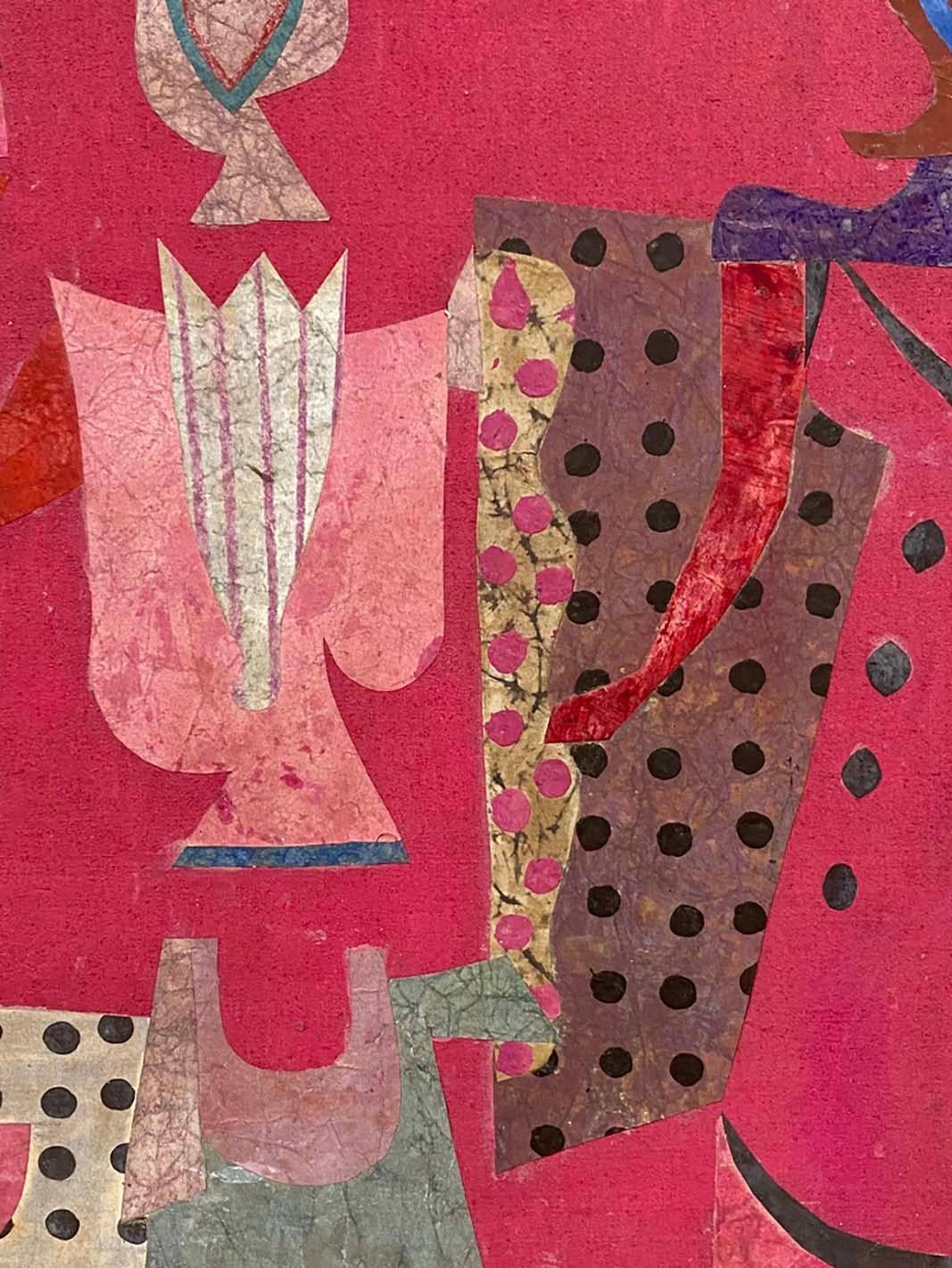 Americano Grande e vibrante collage su tavola di Jean Varda in vendita
