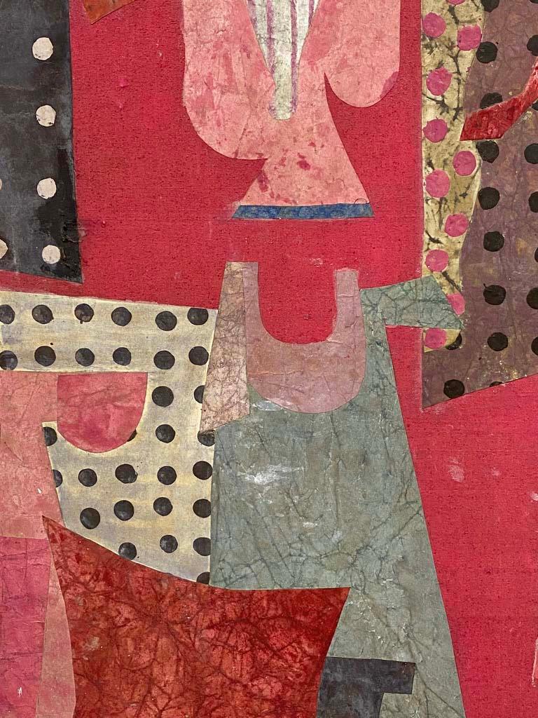 Fatto a mano Grande e vibrante collage su tavola di Jean Varda in vendita
