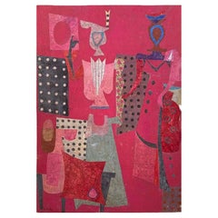 Large and Vibrant Collage on Board by Jean Varda