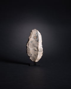 Large and Well-Preserved Neanderthal Stone Tool with Blue-White Patina and Old L