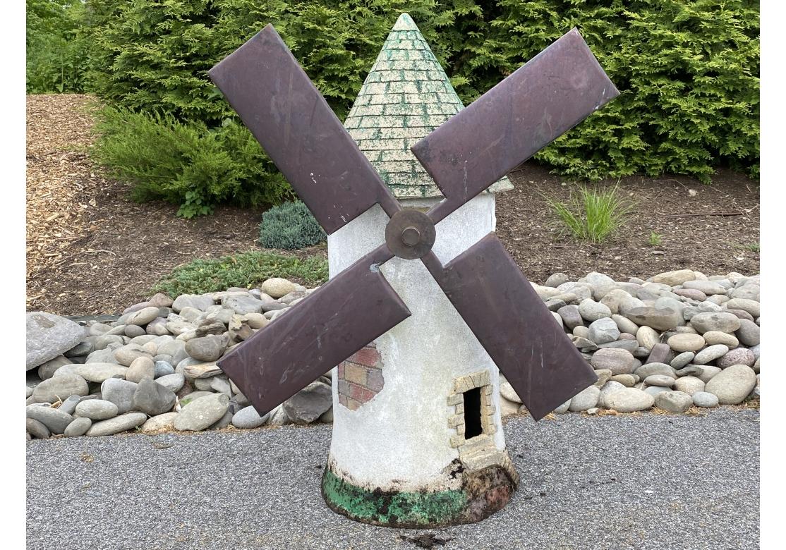 concrete windmill garden ornament