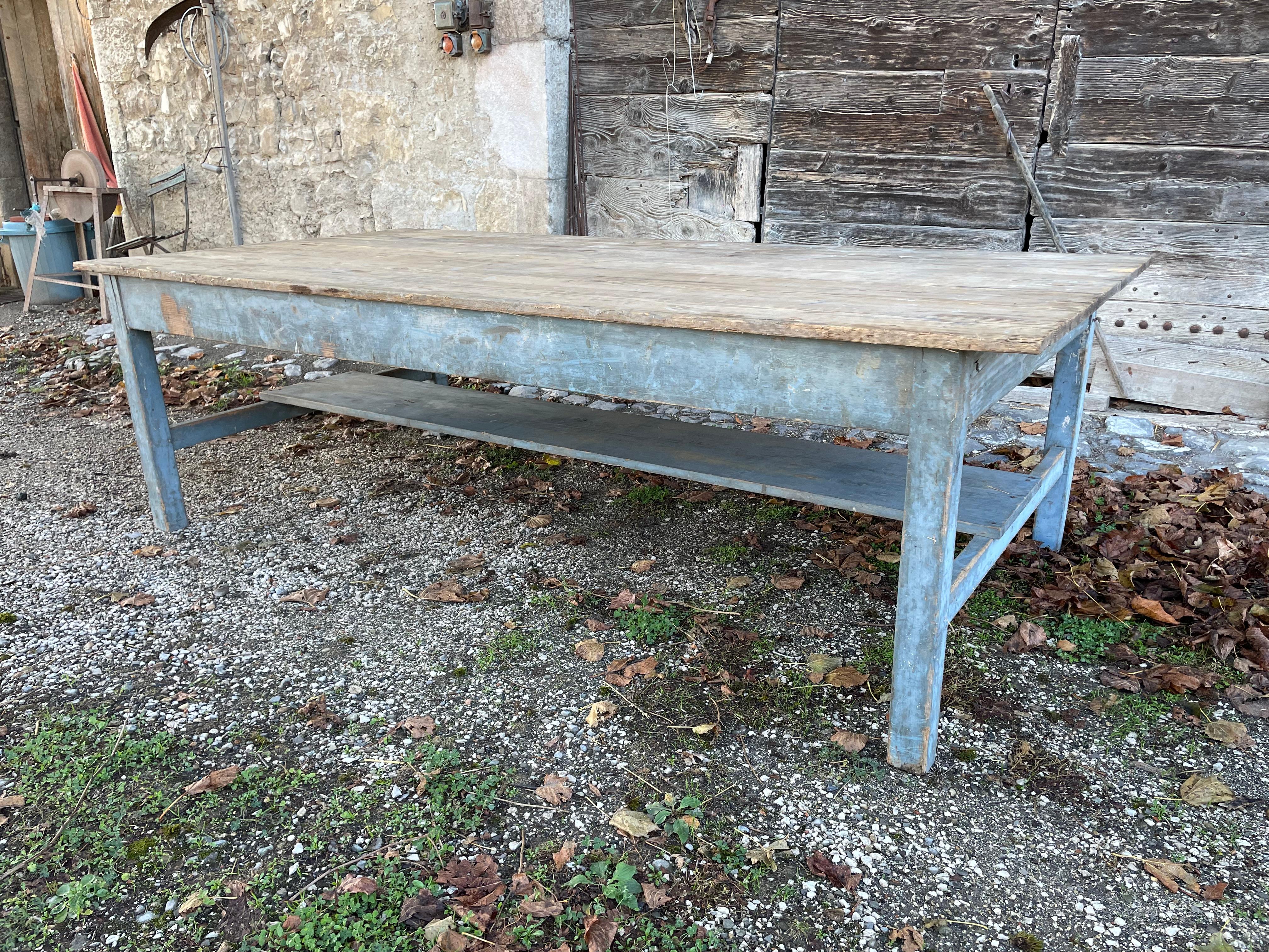 Large and wide old farm table For Sale 6