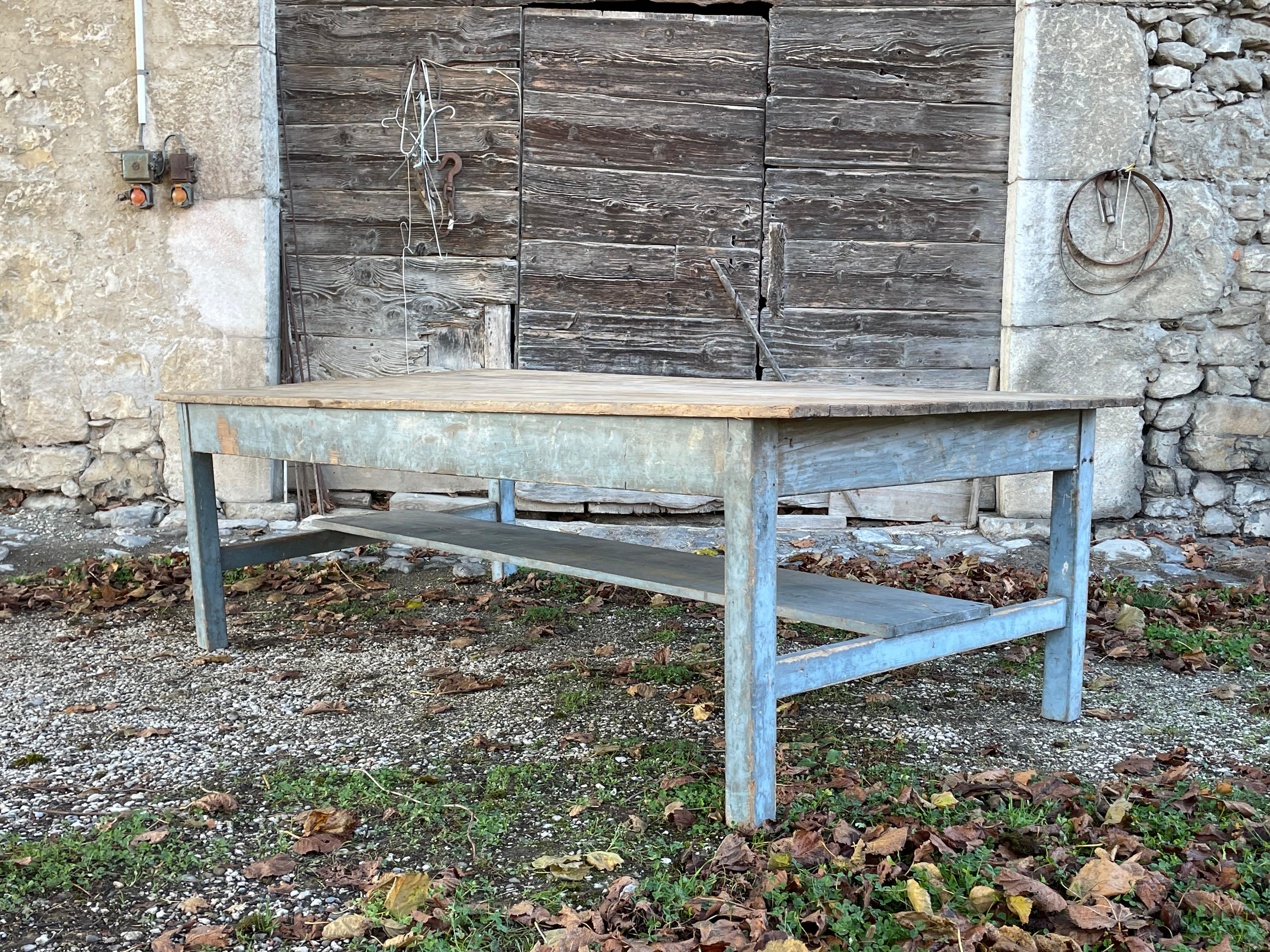 Large and wide old farm table For Sale 9