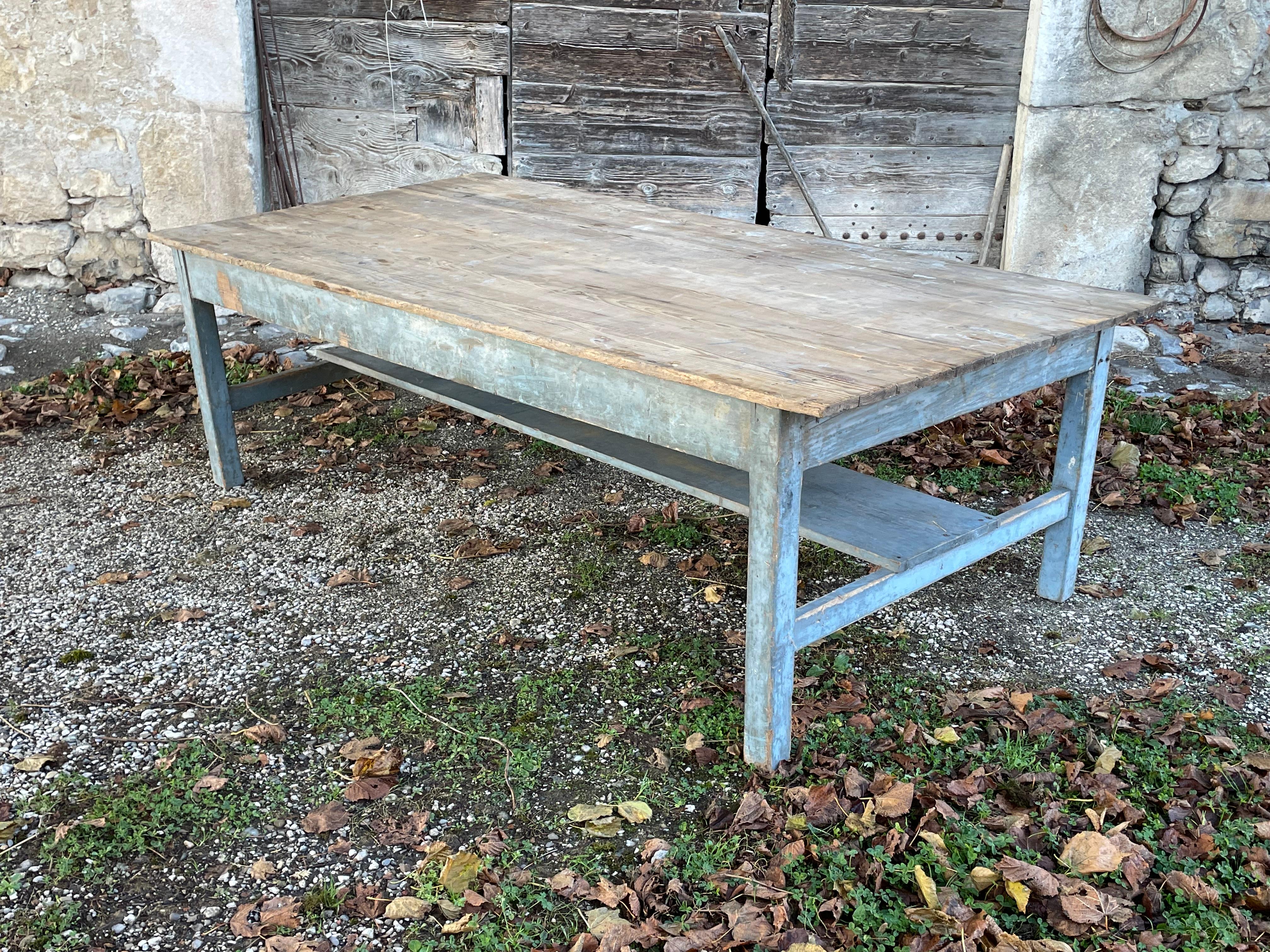 Large and wide old farm table For Sale 11