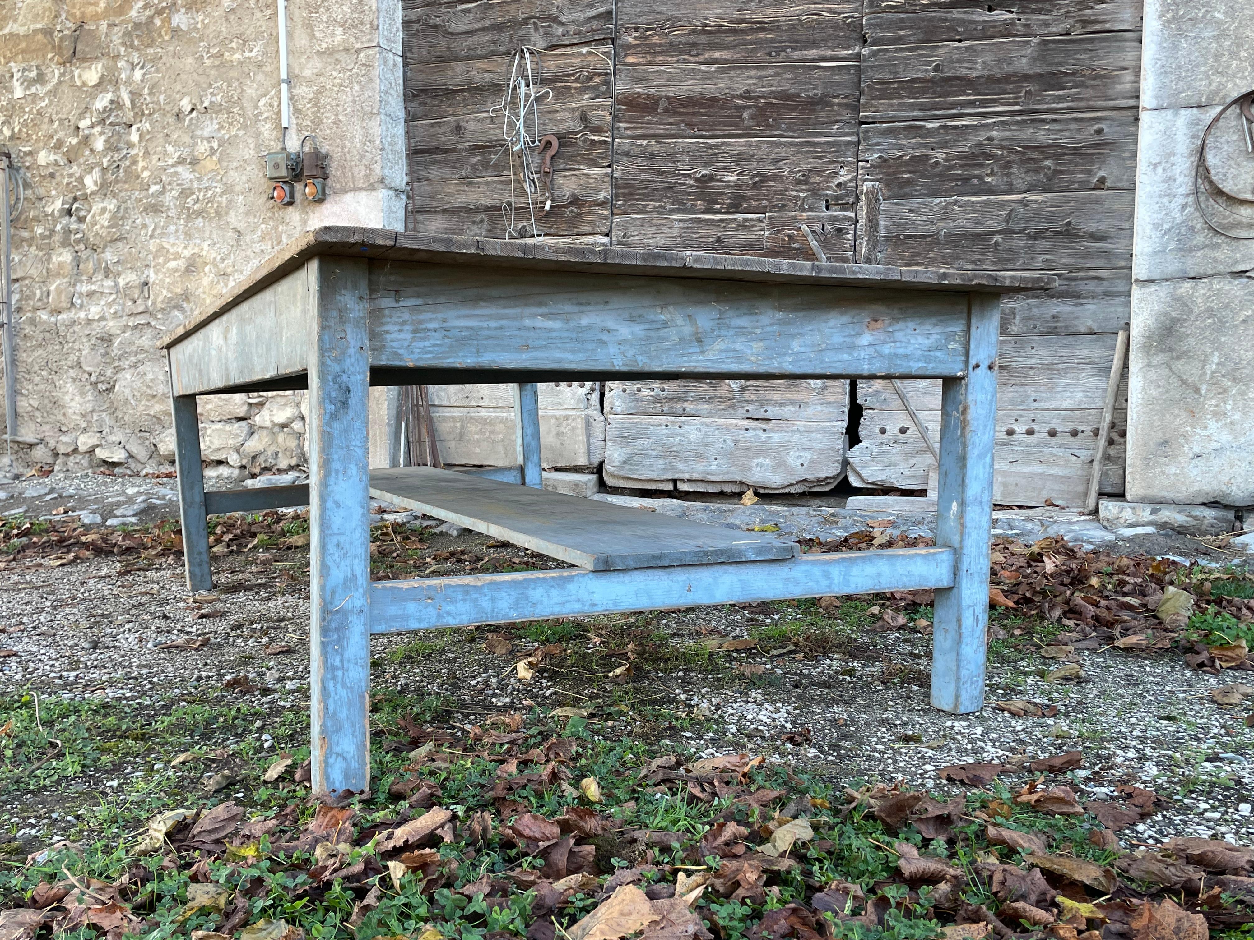 Large and wide old farm table For Sale 1
