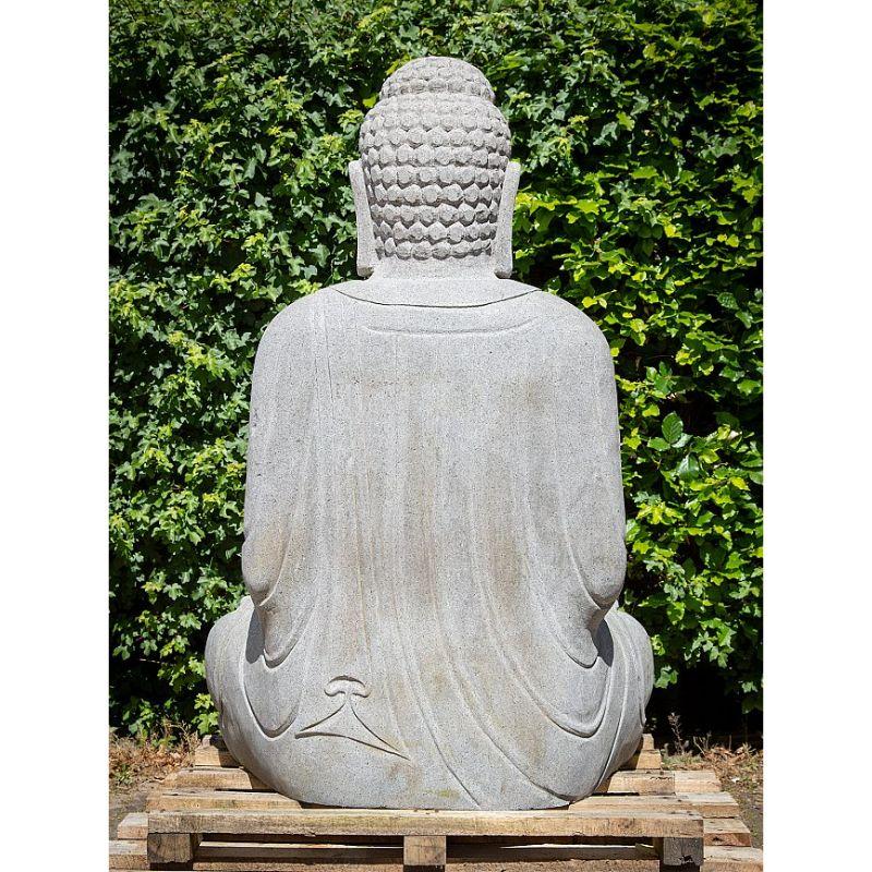 Large andesite stone Buddha statue from Indonesia 8