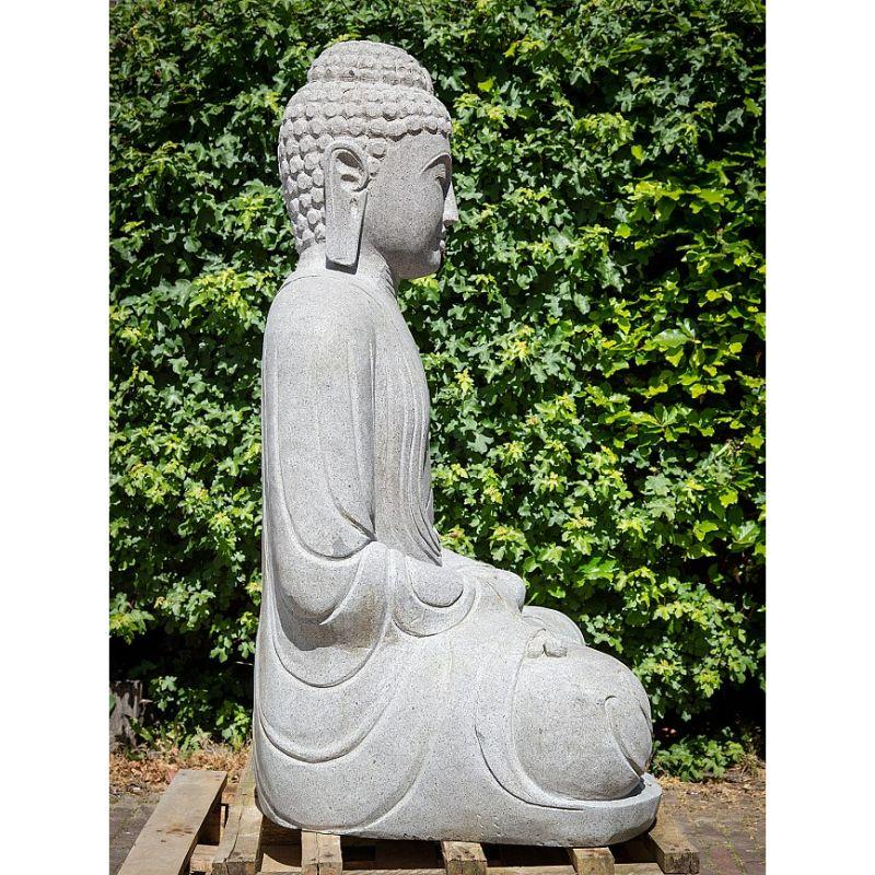 Large andesite stone Buddha statue from Indonesia 9