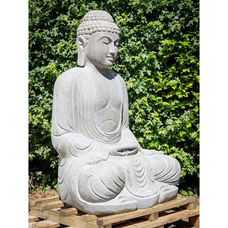 Large andesite stone Buddha statue from Indonesia 10
