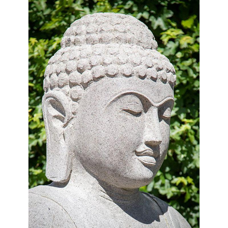 Large andesite stone Buddha statue from Indonesia 11