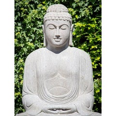Large andesite stone Buddha statue from Indonesia