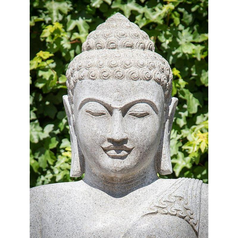 Indonesian Large Andesite Stone Buddha Statue from Indonesia For Sale