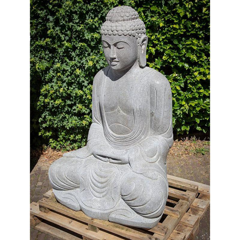 Contemporary Large andesite stone Buddha statue from Indonesia