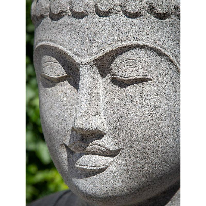 Wood Large andesite stone Buddha statue from Indonesia