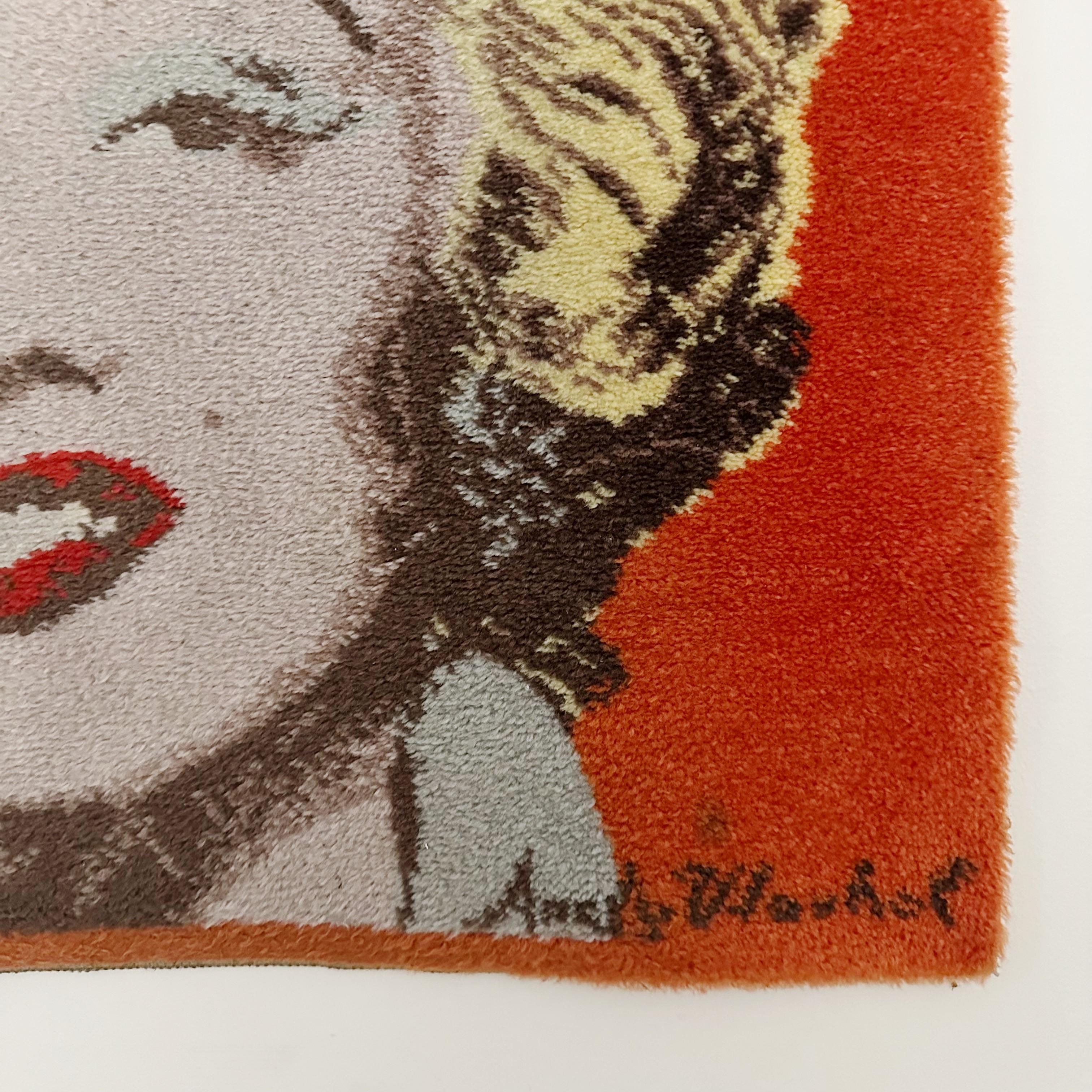 Danish Large Andy Warhol Age Carpet Rug Signed