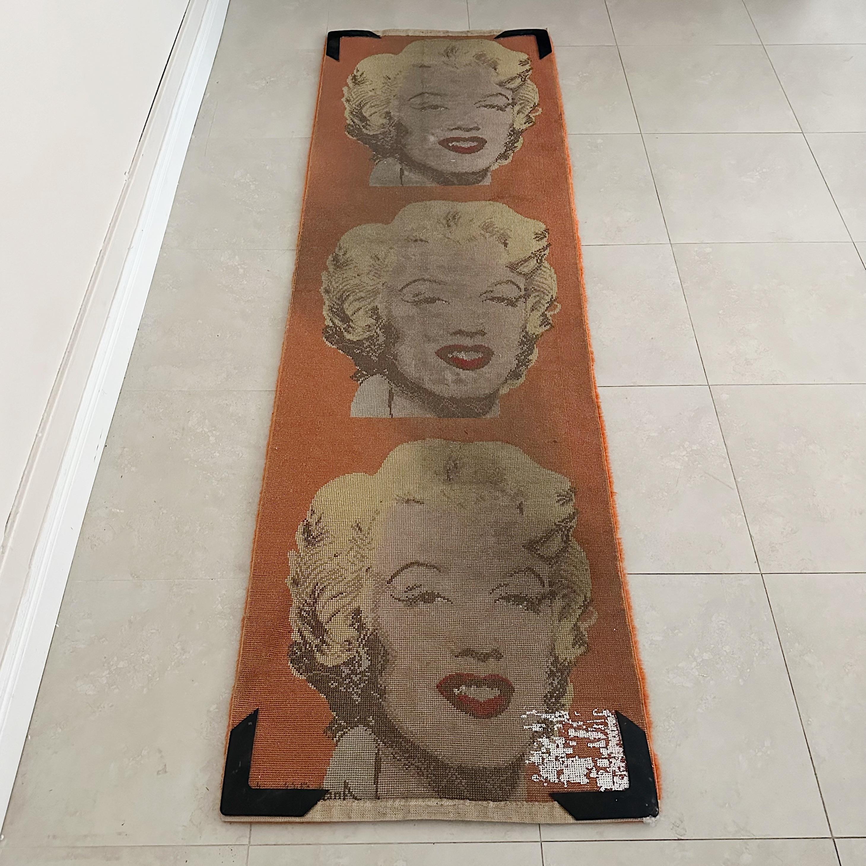 Hand-Crafted Large Andy Warhol Age Carpet Rug Signed