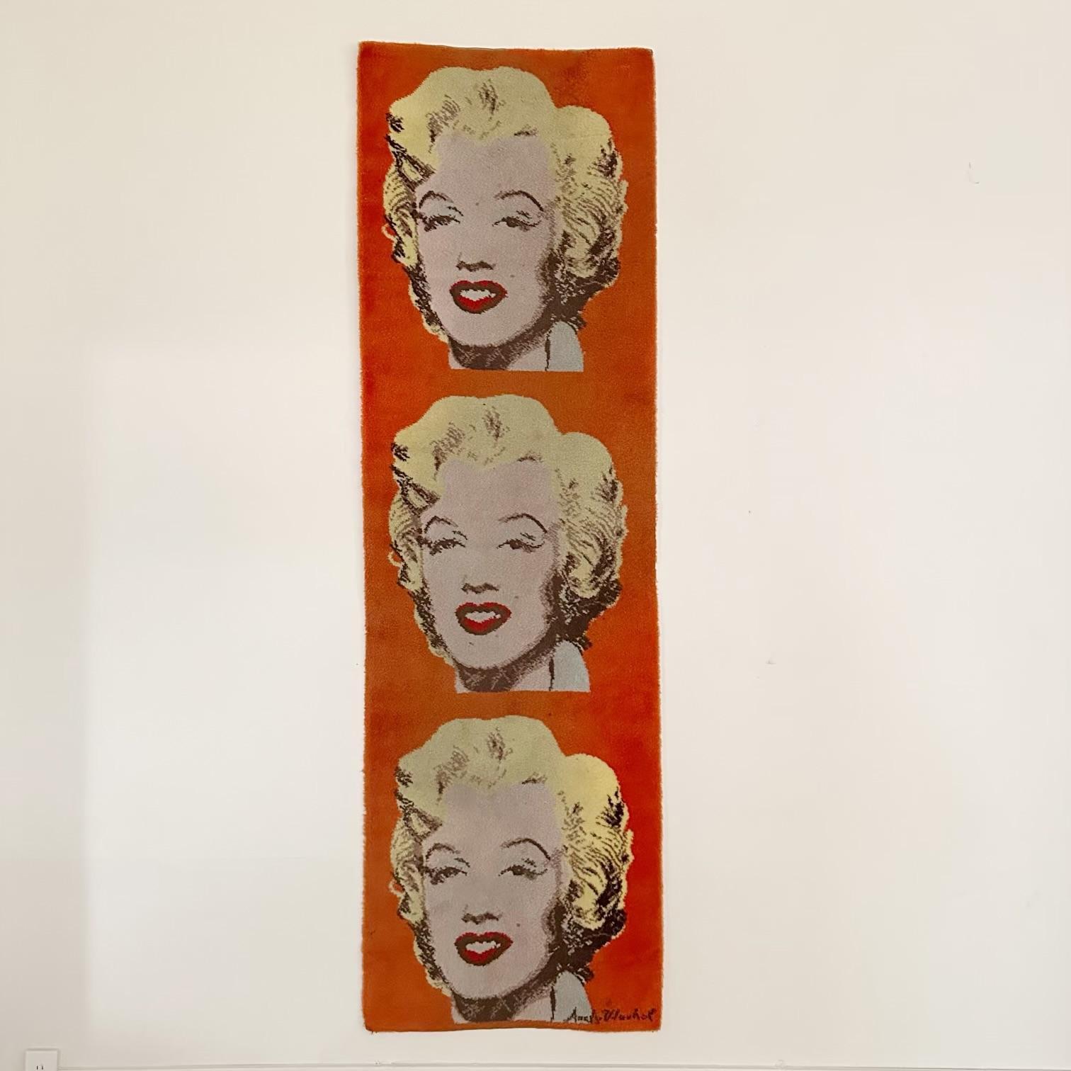 Large Andy Warhol Age Carpet Rug Signed In Good Condition In West Palm Beach, FL