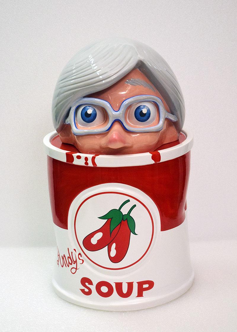 Grande ceramica Andy Warhol design Massimo Giacon prodotto in edizione limitata Superego in vendita 3