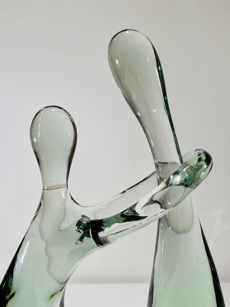 Die große Angelo Seguso 1972 Murano Glas signiert auf dem Sockel 