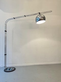 Large Angled Chrome Floor Lamp produced by Zonca Italy ca. 1970s