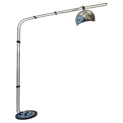 Large Angled Chrome Floor Lamp produced by Zonca Italy ca. 1970s