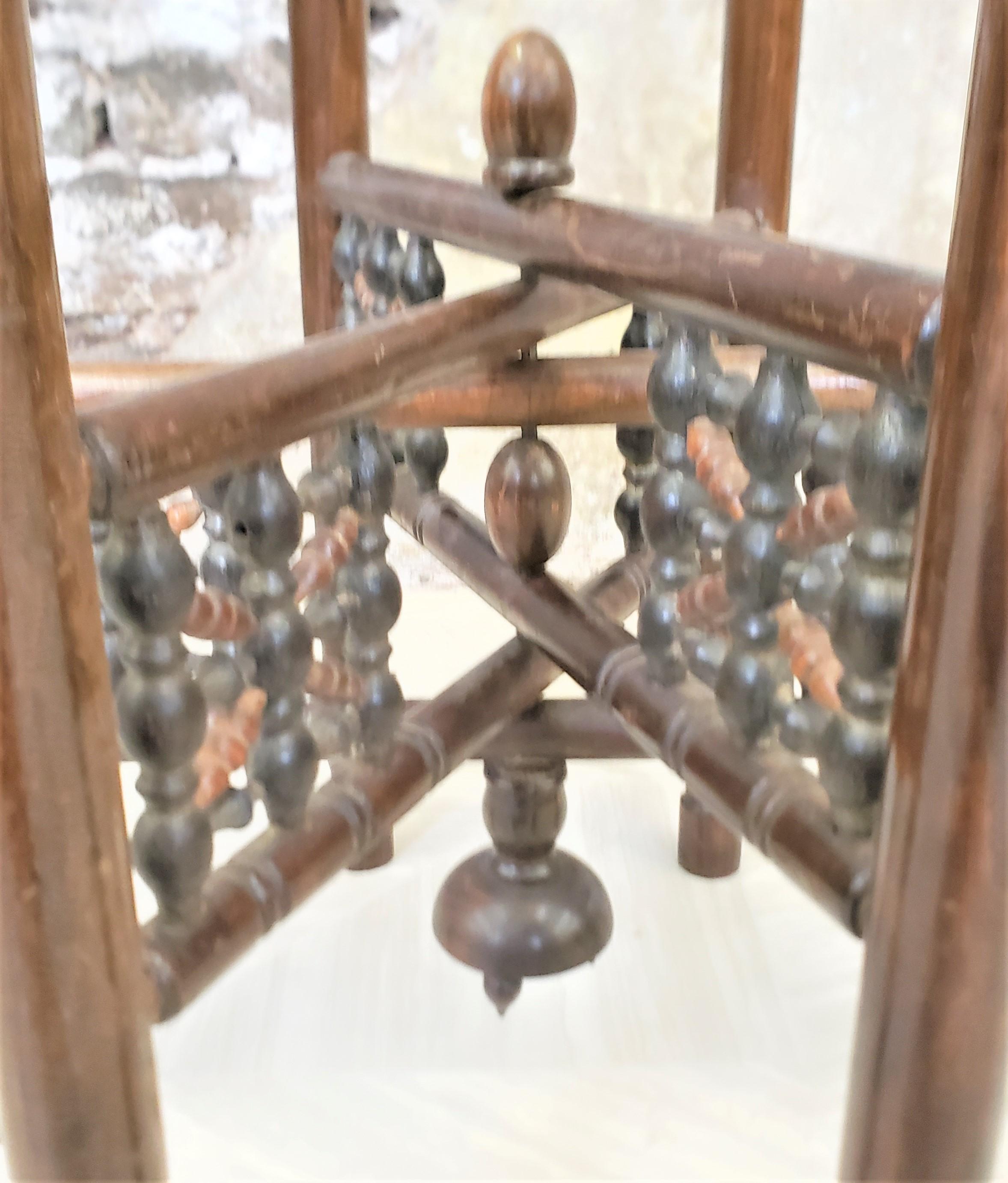 Large Anglo-Indian Brass Tray Folding Table with Engraved Top and Wooden Base 6