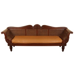 Large Anglo Indian Cane and Wood Sofa