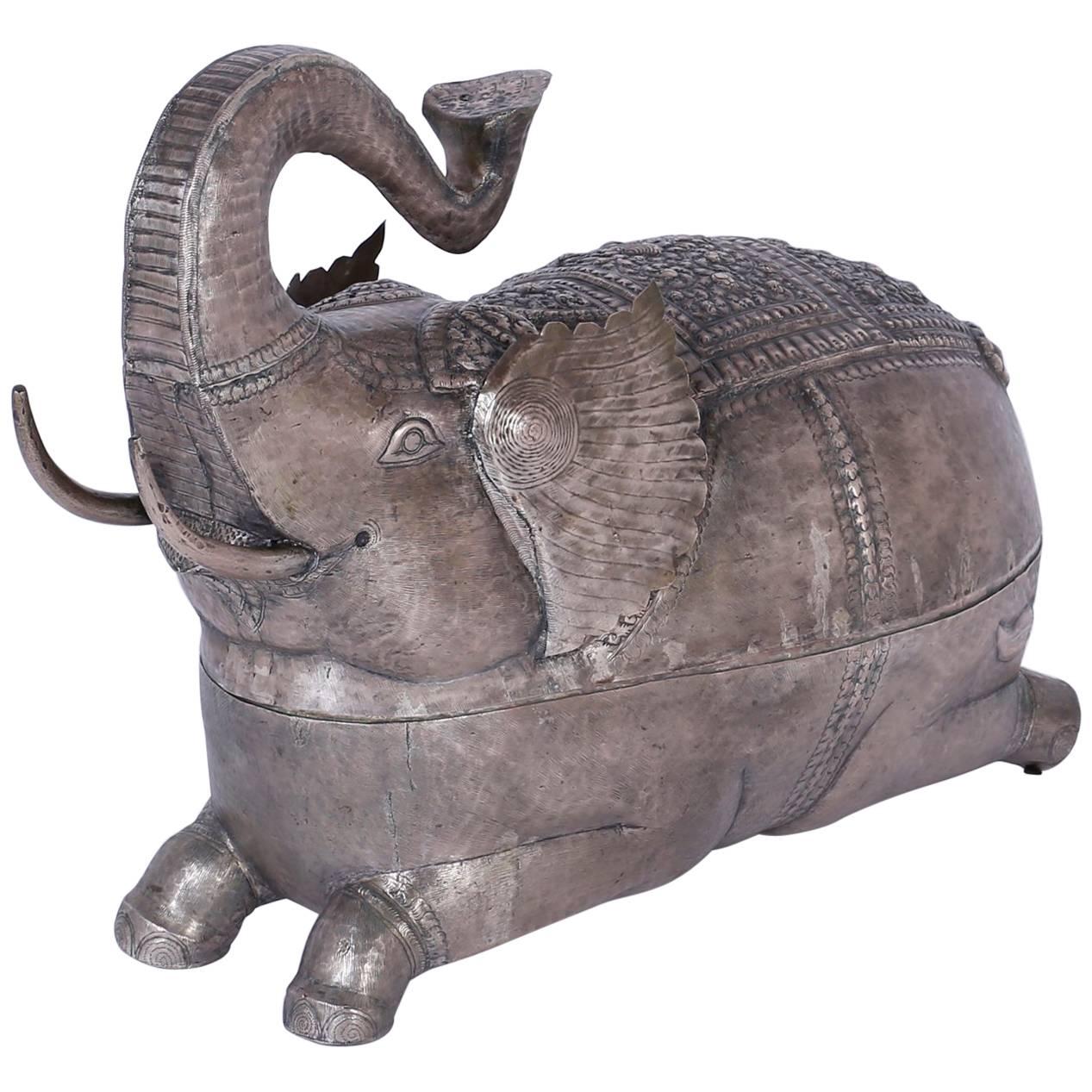 Large Anglo Indian Elephant Box