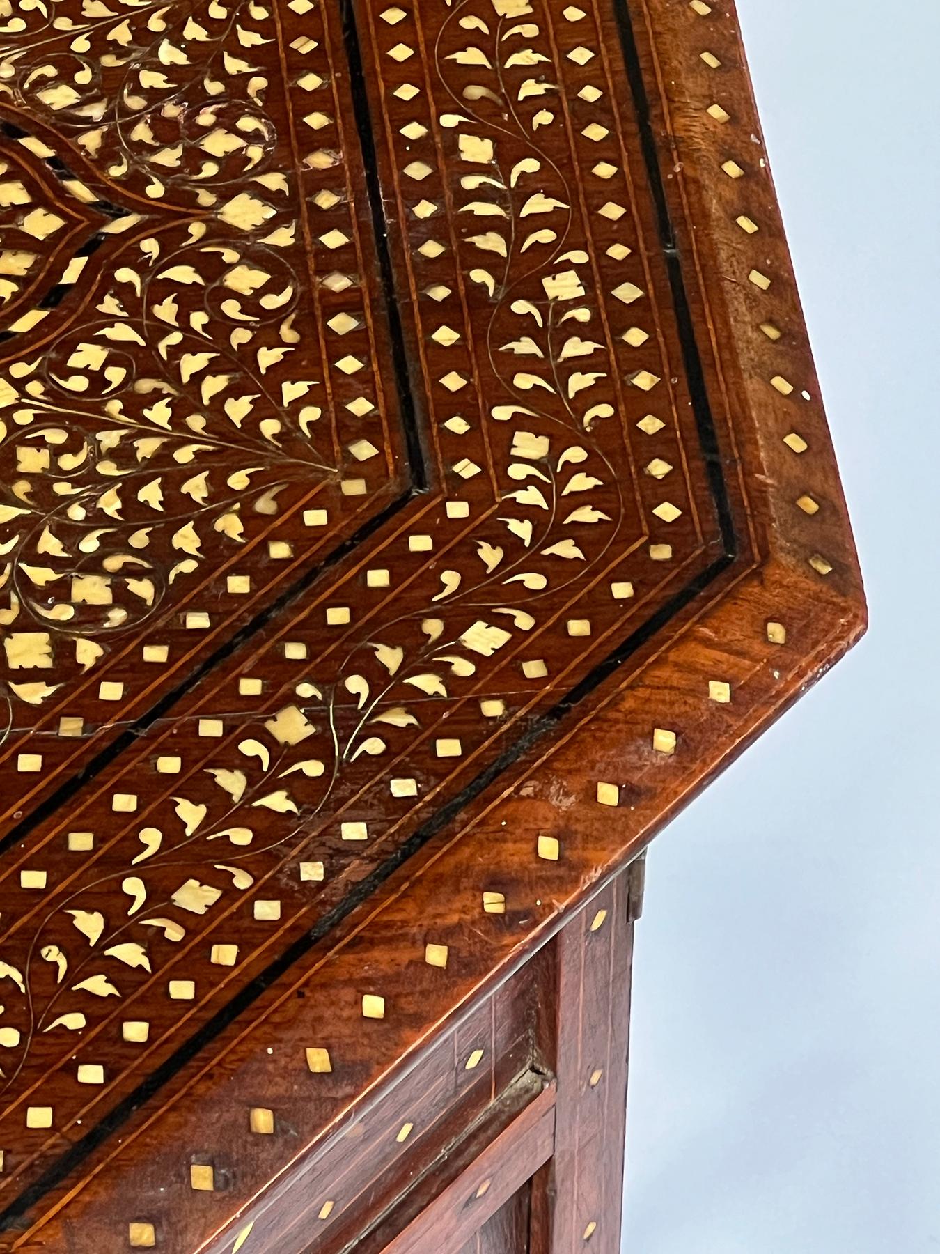Inlay Large Anglo Indian Octagonal Side/traveling Table For Sale
