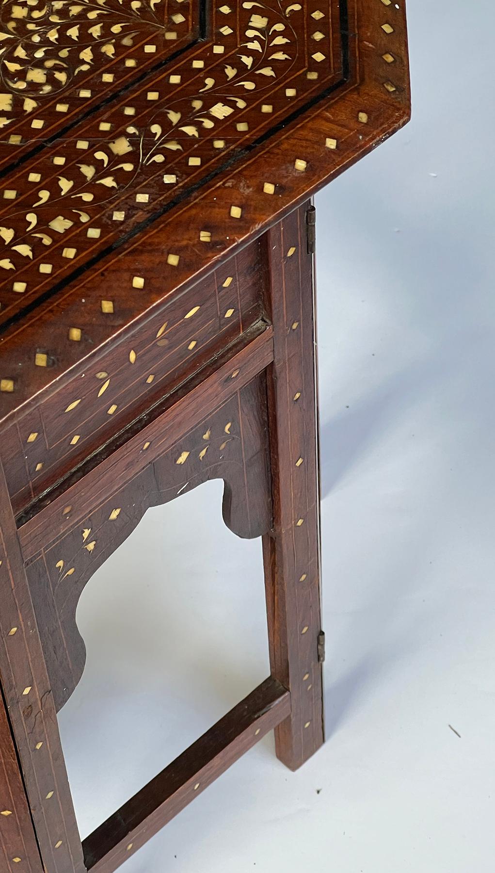 Wood Large Anglo Indian Octagonal Side/traveling Table For Sale