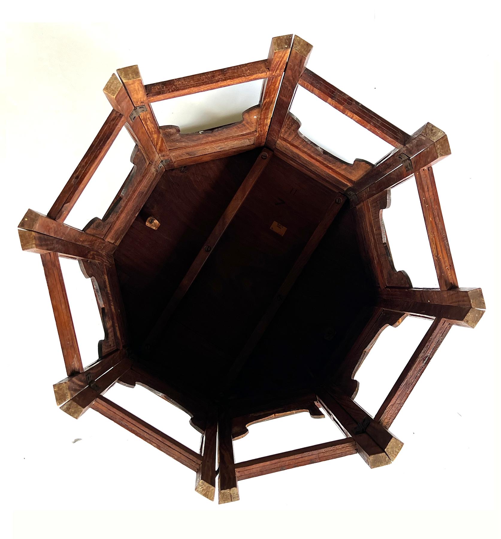 Large Anglo Indian Octagonal Side/traveling Table For Sale 1