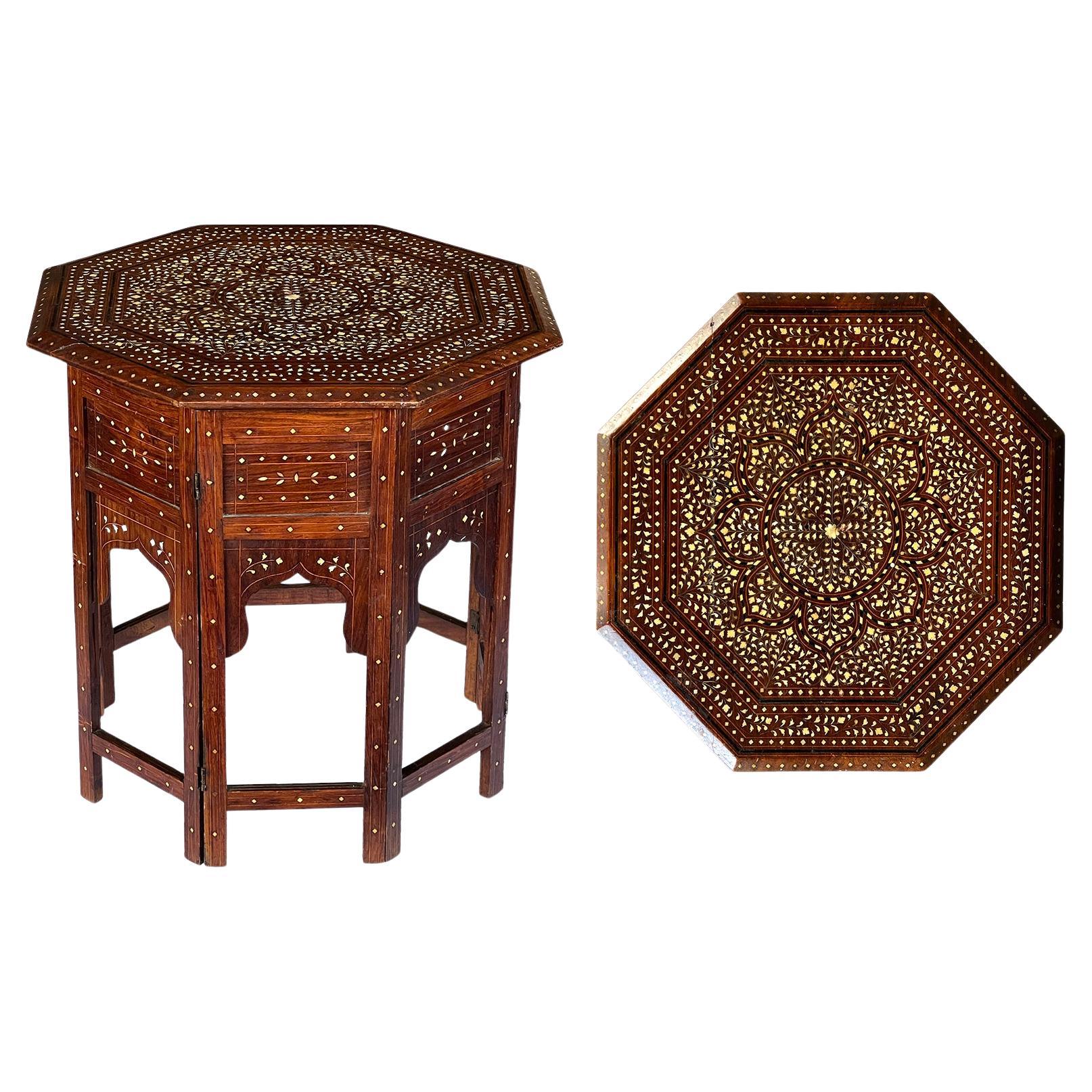 Large Anglo Indian Octagonal Side/traveling Table