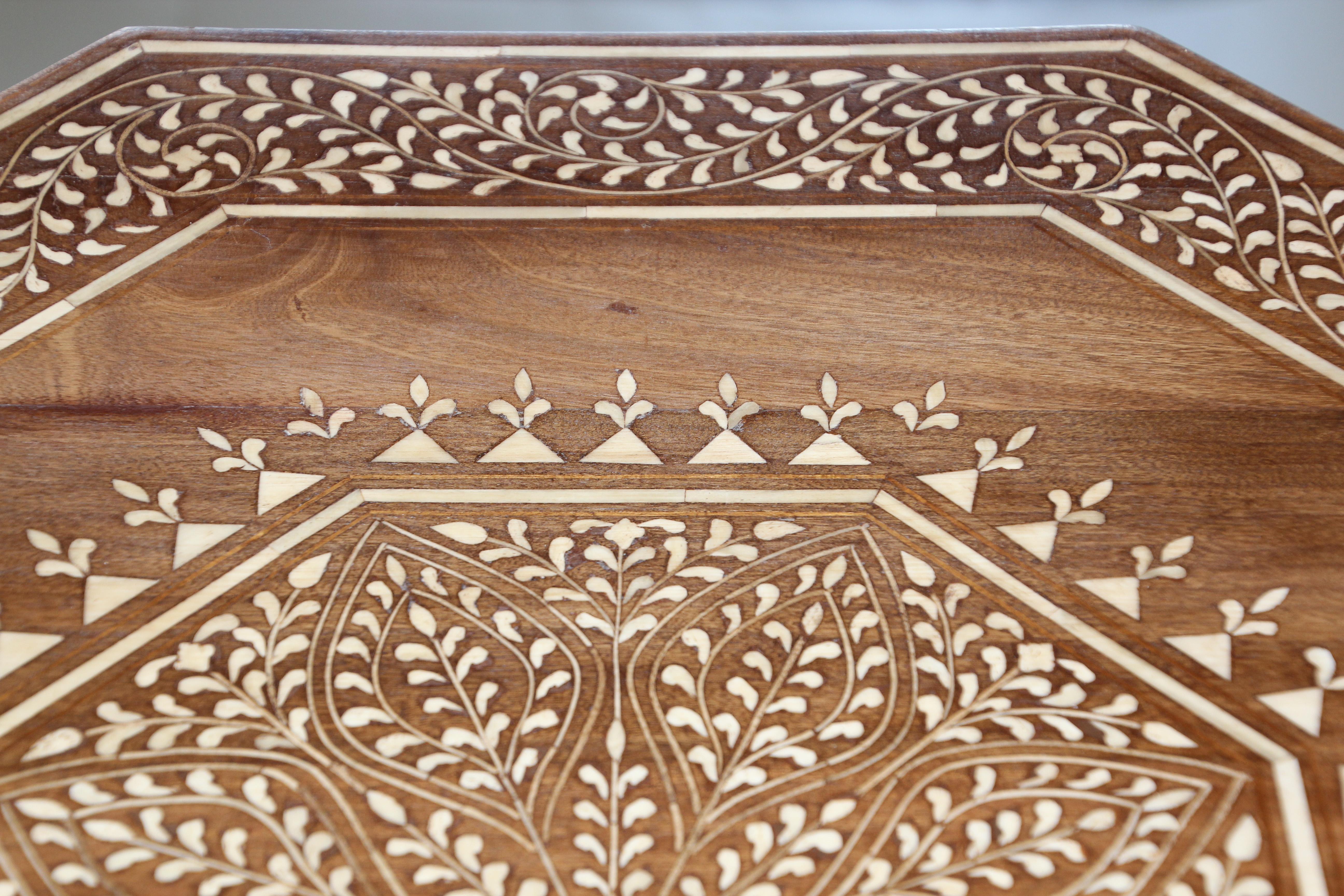 Anglo-Indian Mughal Octagonal Moorish Table with Inlay 4