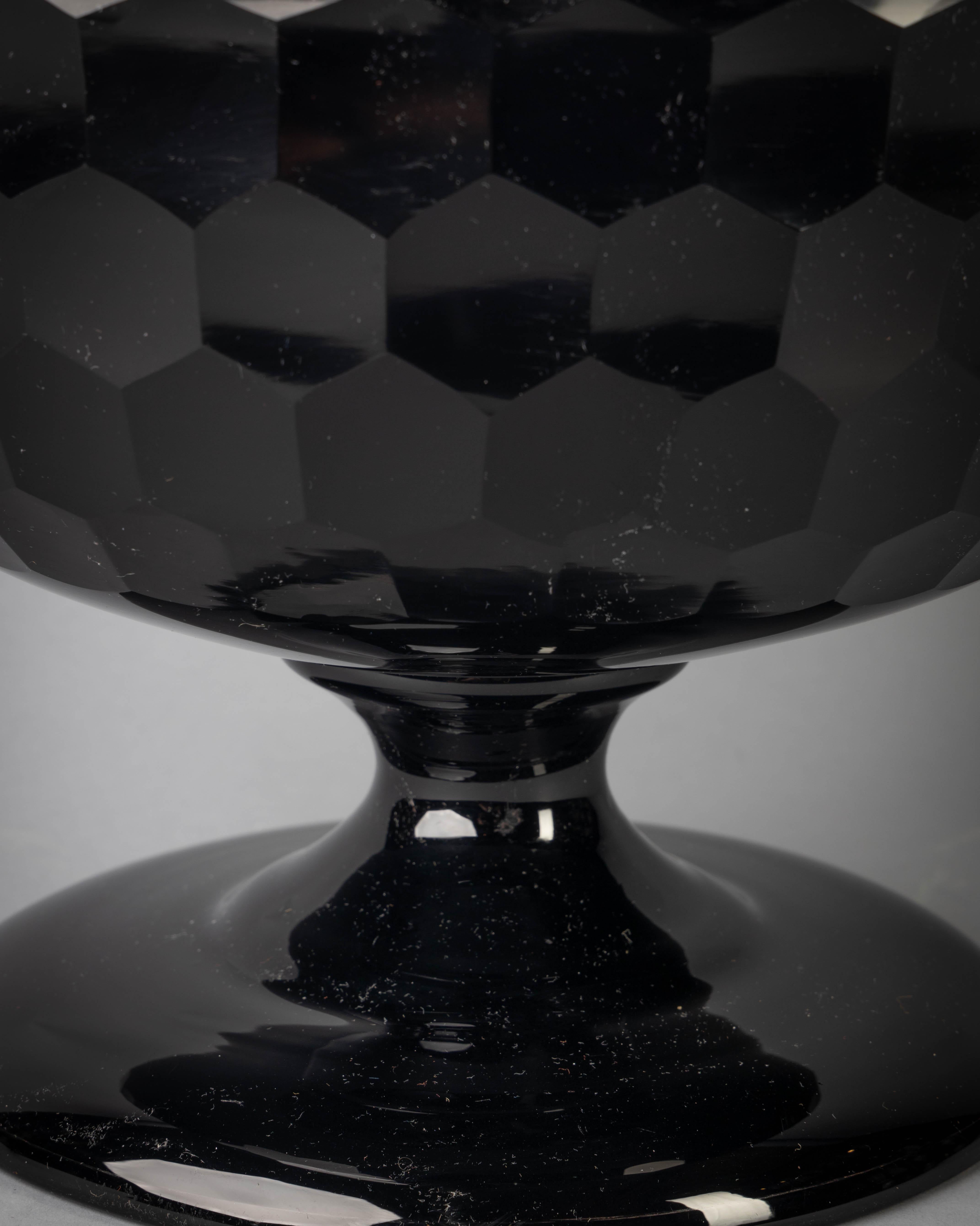 black amethyst glass bowl