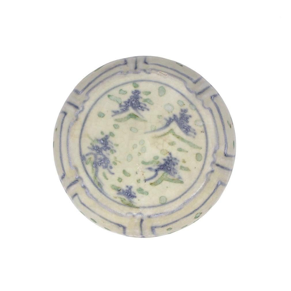 Large Annamese Blue and Enameled Ceramic Box, Chu Dau kiln, Vietnam For Sale 3