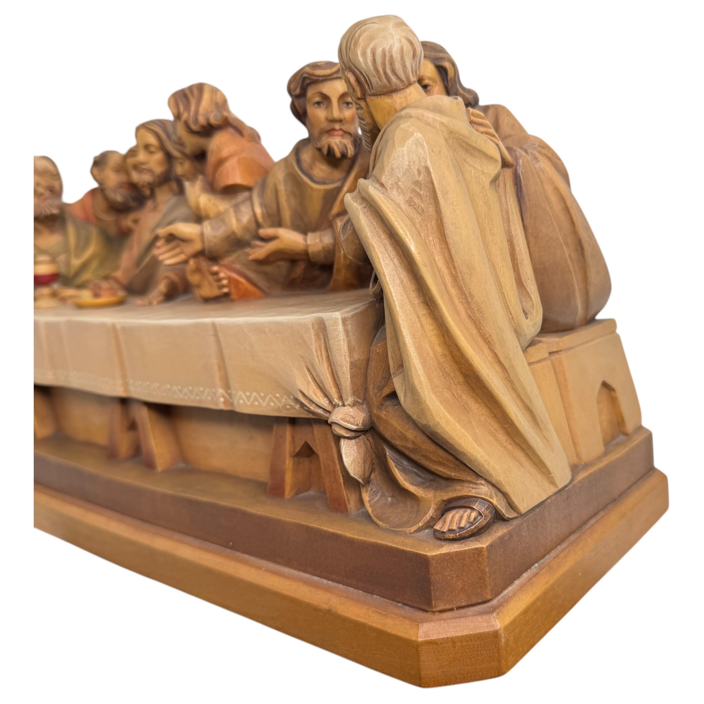 Grande sculpture en bois sculpté ANRI Last Supper By Osvaldo Moroder 1980s or older en vente 3