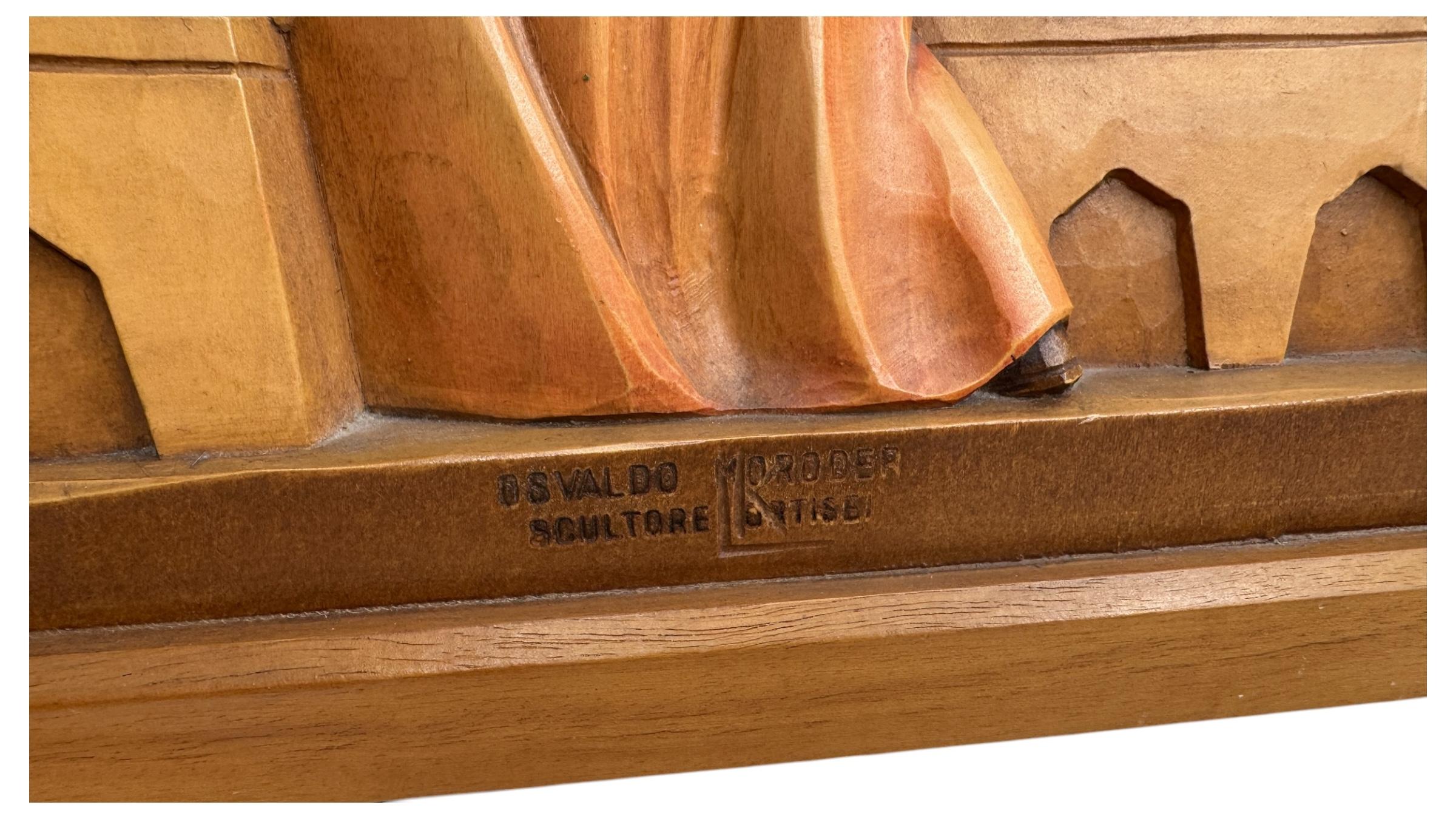 Grande sculpture en bois sculpté ANRI Last Supper By Osvaldo Moroder 1980s or older en vente 5