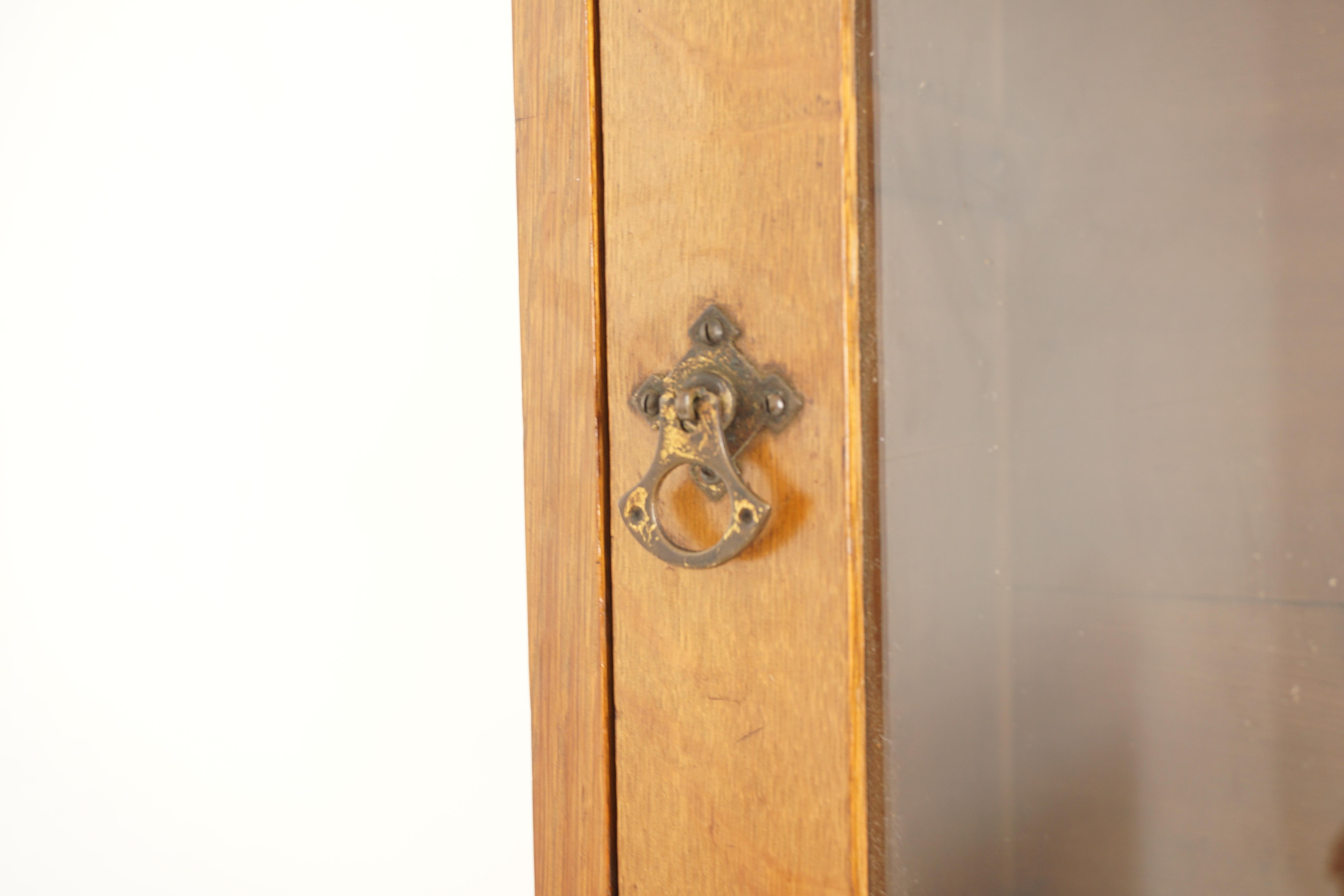 Early 20th Century Large Ant, Oak Hanging Single Door Wall Cabinet, Scotland 1910, H841