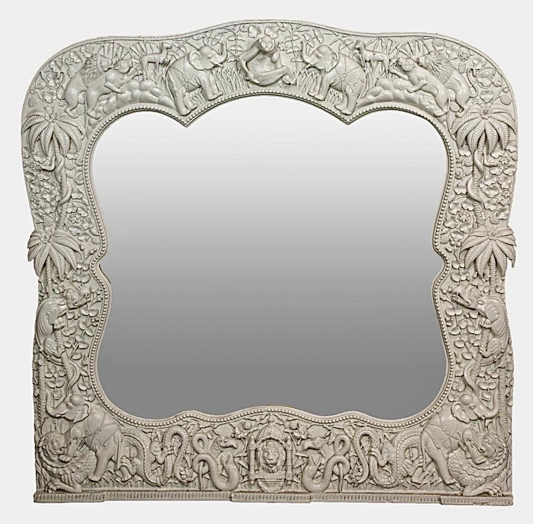 Anglais  Grand miroir avec cadre zoologique d'Anthony Redmile en vente
