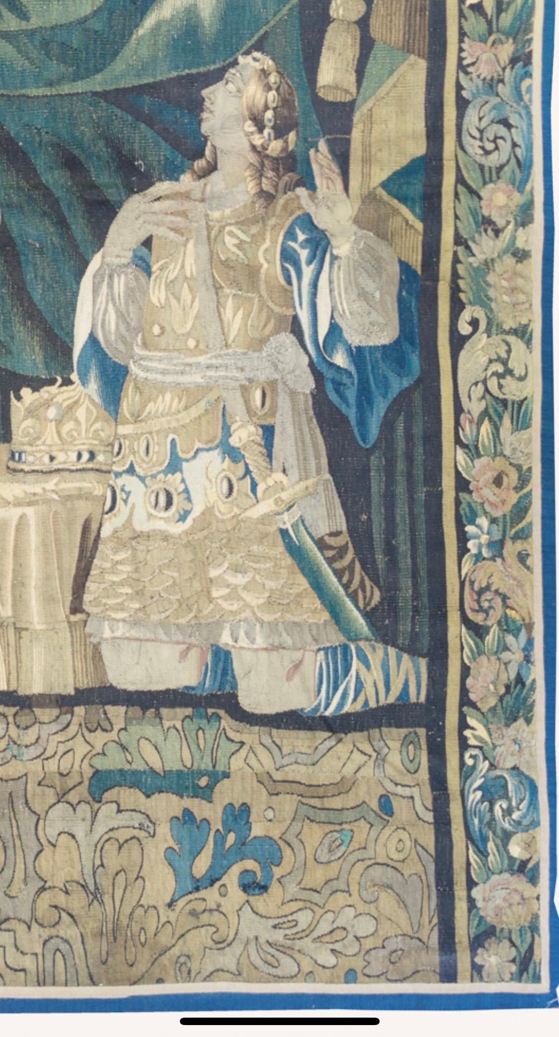 Großer antiker flämischer religiöser Wandteppich aus dem 17. Jahrhundert (Handgewebt) im Angebot