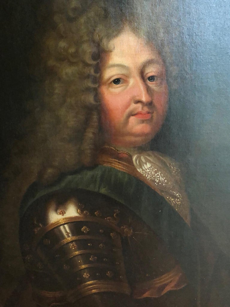Large Antique 17th Century Louis XIV in Armour Portrait in Oil, Louis ...