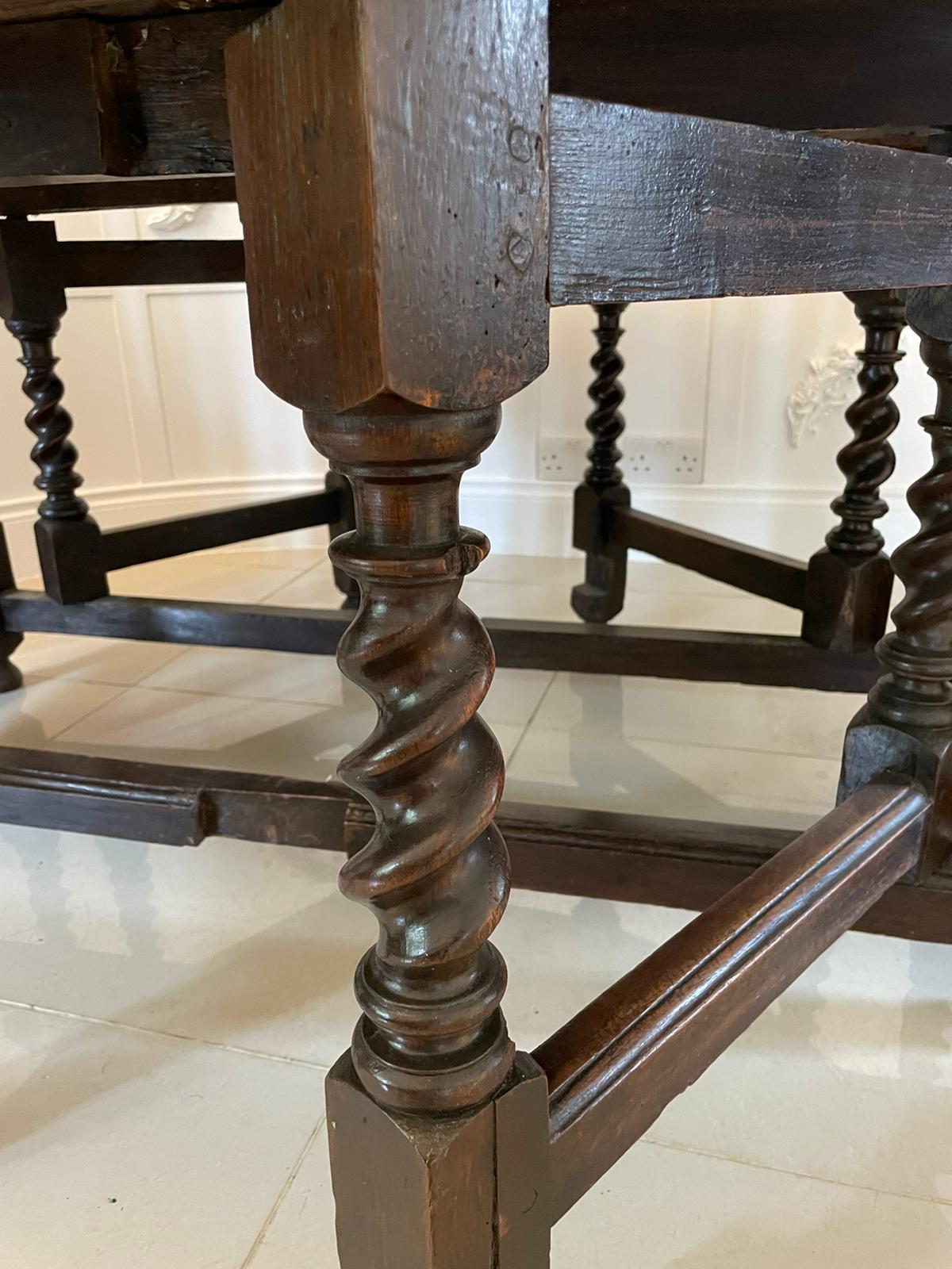 Large Antique English 17th Century Quality Oak Double Gateleg Table 6