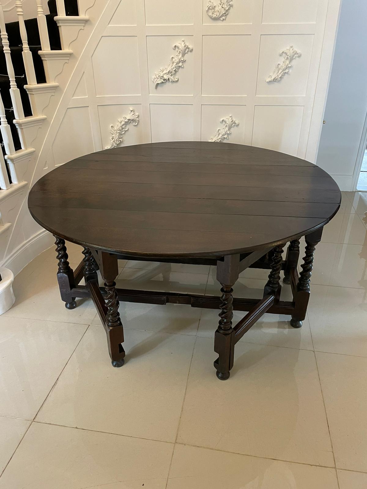 Late 17th Century Large Antique English 17th Century Quality Oak Double Gateleg Table