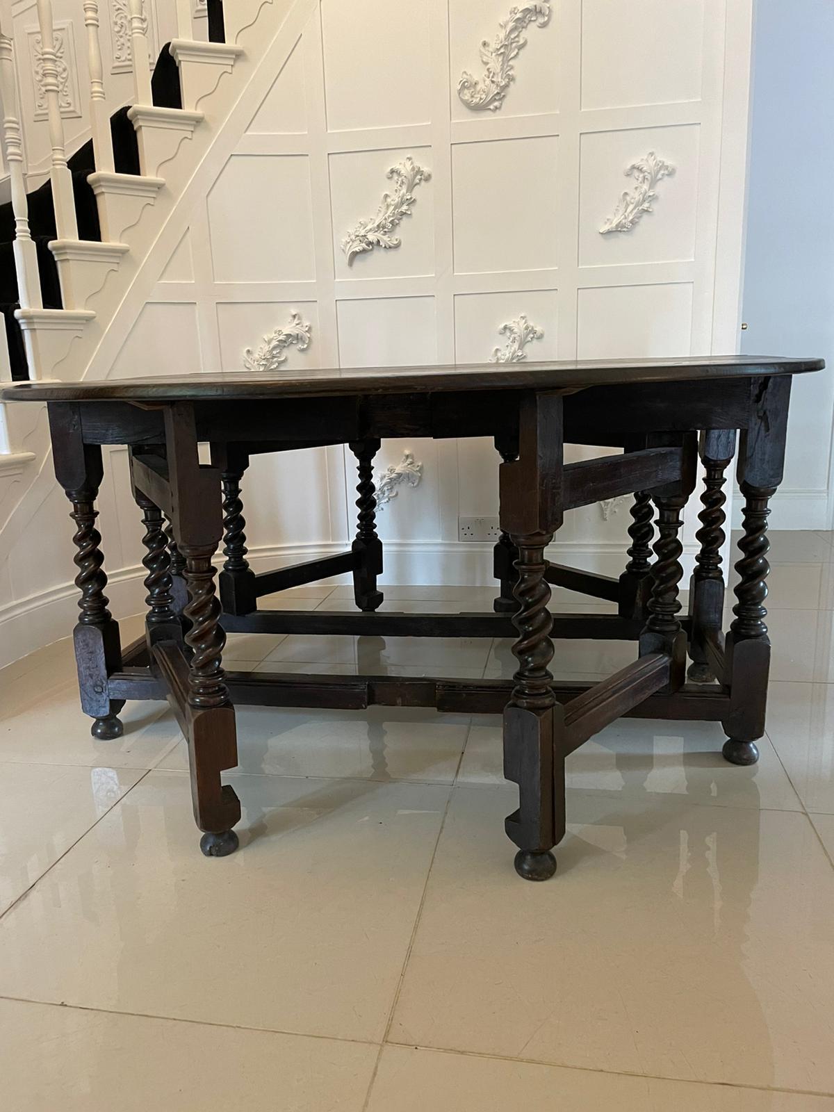 Large Antique English 17th Century Quality Oak Double Gateleg Table 4