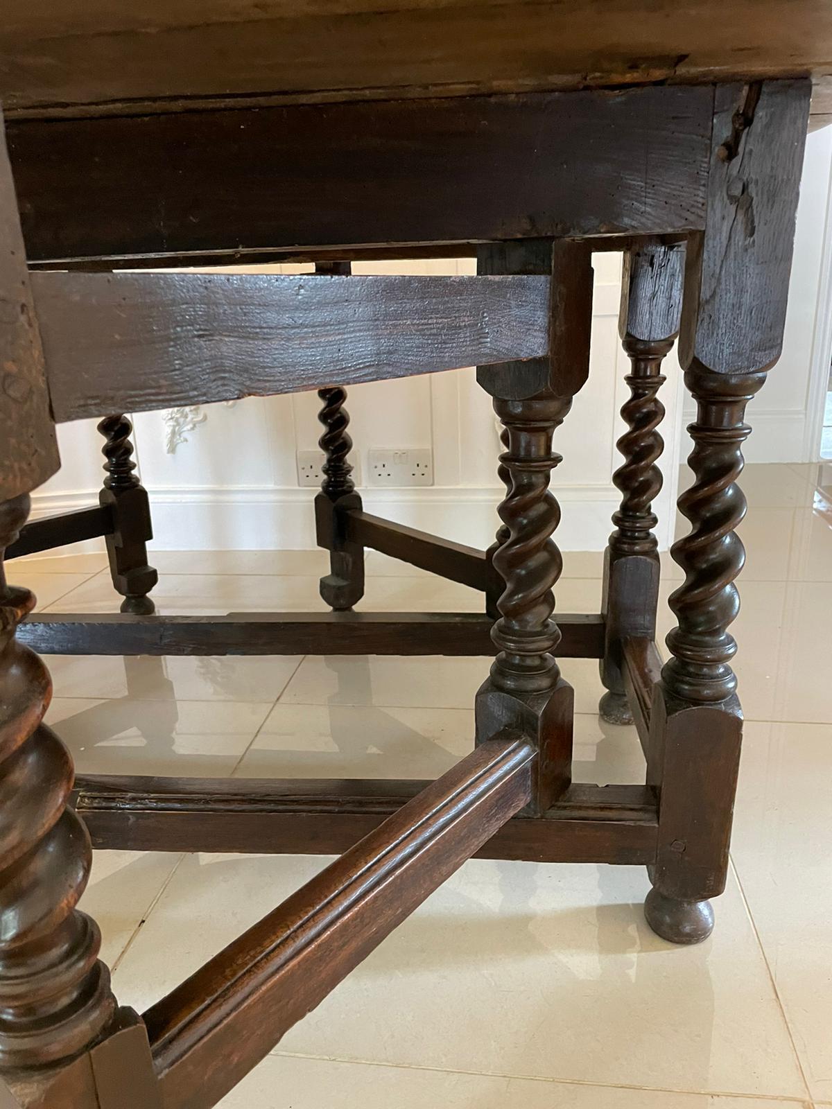 Large Antique English 17th Century Quality Oak Double Gateleg Table 5