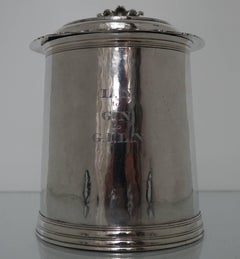 Large Antique 17th Century Silver Tankard London, 1691, Francis Garthorne