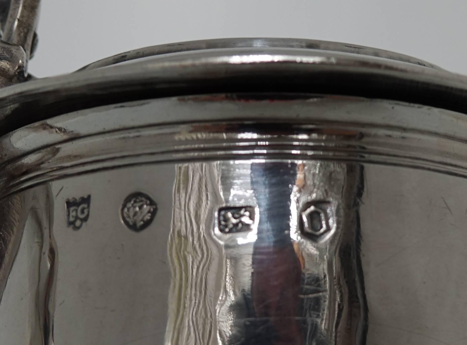 Large Antique 17th Century Silver Tankard London, 1691, Francis Garthorne For Sale 2