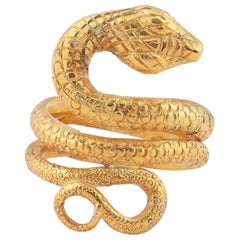 Large Antique 18 Karat Gold Snake Ring