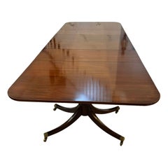 Large Antique 18 Seater Superb Quality Figured Mahogany 3 Pilar Dining Table